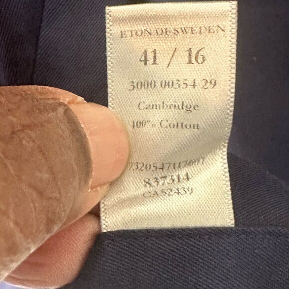 ETON Navy Blue Men’s Dress Shirt 41/16 - Picture 7 of 7